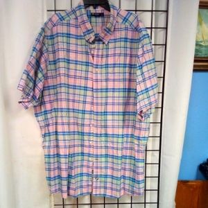 Daniel Cremieux  Classics Men's 4XT  Pink Blue Green Plaid S/S Button Up